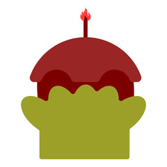 Cupcake icon in wrapper on white background
Cupcake vector icon
