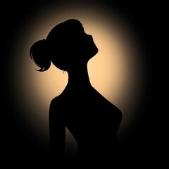 A stunning representation of a girl's silhouette, embodying femininity and strength against a softly glowing background, evoking emotions of empowerment and beauty