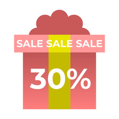 Sale icon 30% gift
Gift vector icon with discount percentage on white background