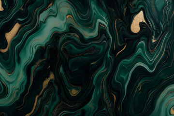 Obraz premium Emerald Gold Liquid Marble Swirl Texture