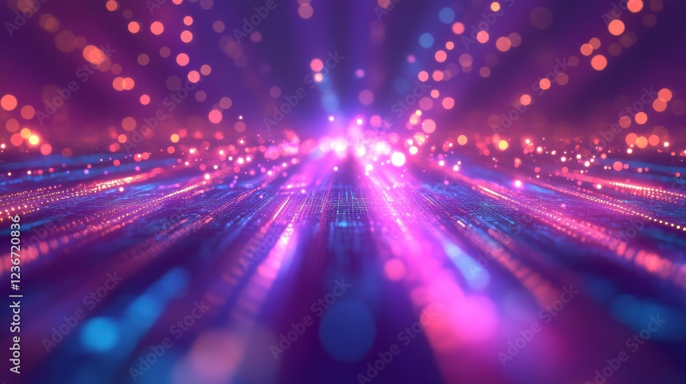 Poster cryptocurrency blockchain network background. bright glowing symbols. futuristic big data informatio