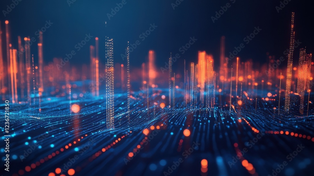 Poster digital technology network with connection dots and lines on a clean white background. a representat