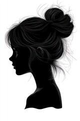 Fototapeta premium An artistic portrayal reveals a graceful female silhouette, showcasing beauty and strength. The minimalist design highlights the elegance of femininity and empowerment