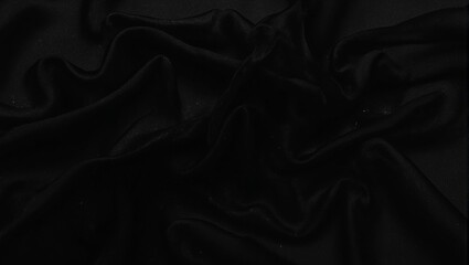 Obraz premium Elegant black chiffon fabric cascading creating mysterious shadows