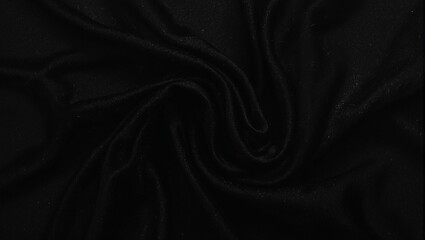 Elegant black chiffon fabric cascading   creating mysterious shadows