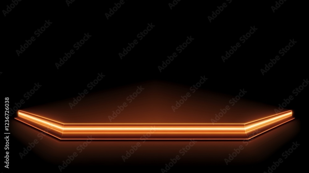 Aufkleber illuminated hexagonal platform dark background