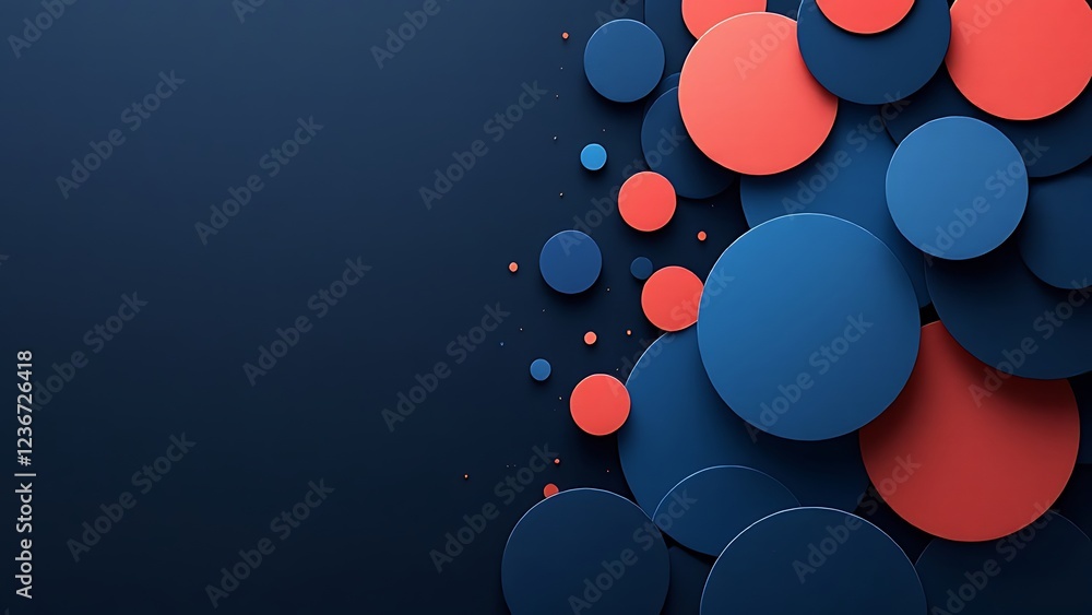 Poster pink and blue layered circles create a dynamic visual effect, forming an abstract composition on a d