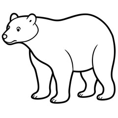 Elegant Polar Bear in Single Line Art