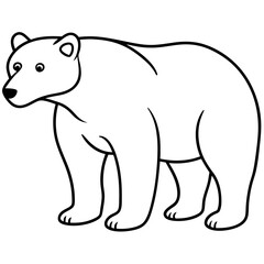 Elegant Polar Bear in Single Line Art