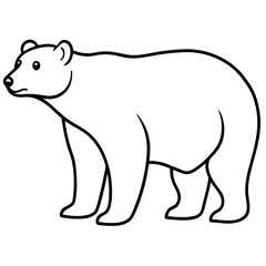 Elegant Polar Bear in Single Line Art