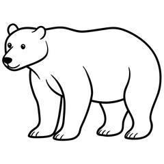 Elegant Polar Bear in Single Line Art