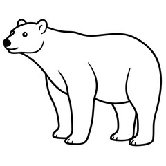 Elegant Polar Bear in Single Line Art