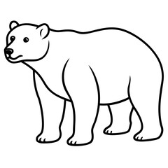 Elegant Polar Bear in Single Line Art