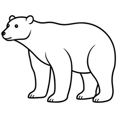 Elegant Polar Bear in Single Line Art