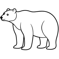 Elegant Polar Bear in Single Line Art