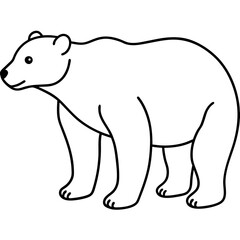 Elegant Polar Bear in Single Line Art