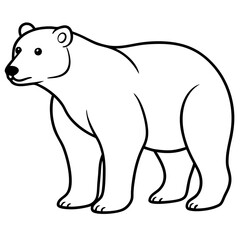 Elegant Polar Bear in Single Line Art