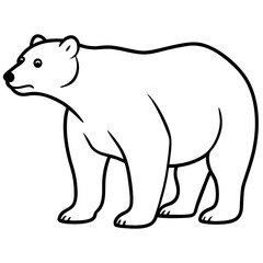 Elegant Polar Bear in Single Line Art