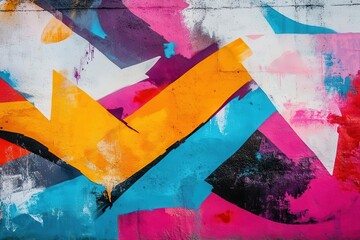 Urban Street Art Wall Featuring Vibrant Colorful Graffiti