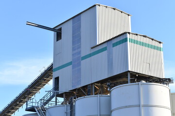 Industrial buildings on a cement plant