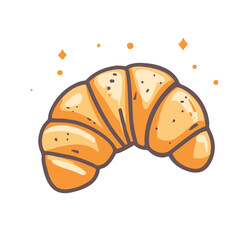 Vector illustration of a croissant in a clip art