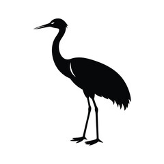 Silhouette crane bird art illustration