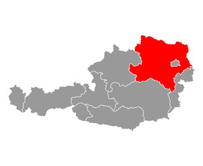 Austria of Lower Austria map symbol shape, travel web flat concept icon symbol vector illustration .