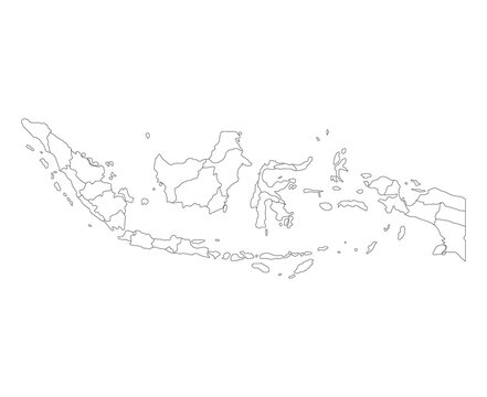 Indonesia detailed map shape, Flat web graphic concept icon symbol vector illustration .