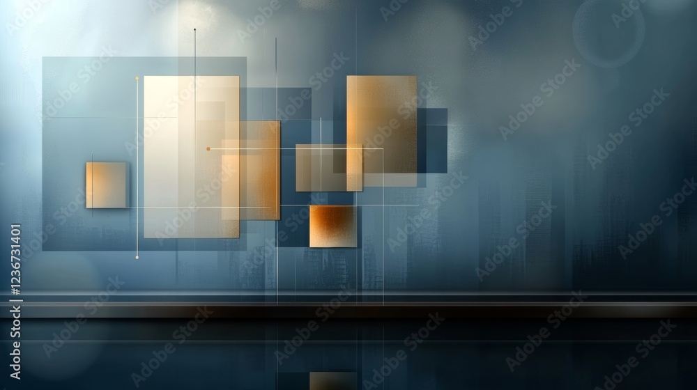Poster creative chaotic background design for modern designers with layered shapes and colors in a calming 