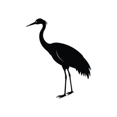 Obraz premium Silhouette crane bird art illustration