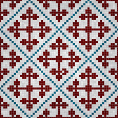 Fototapeta premium Scandinavian style seamless mosaic tiles pattern