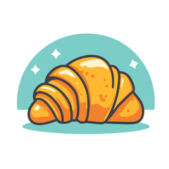 Vector illustration of a croissant in a clip art