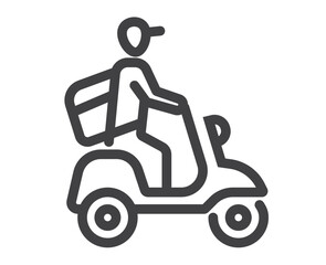 Delivery line art simple isolated icon. Vector flat graphic design illustration