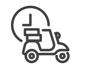 Delivery line art simple isolated icon. Vector flat graphic design illustration