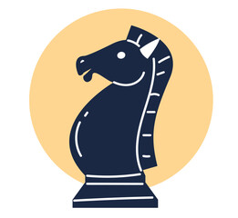 Chess piece horse symbol isolated concept. Vector graphic design illustration
