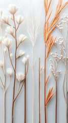 Seasonal minimalist flower arrangements showcasing soft hues and textures