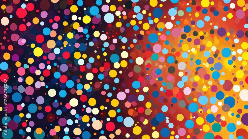 Poster abstract colorful dot pattern representing data visualization and digital art