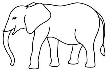 Elephant Outline Vector Art Design