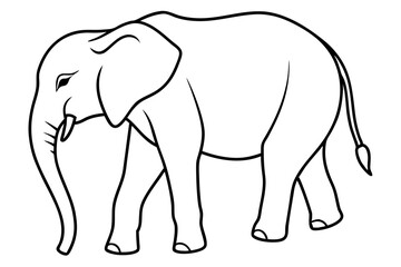 Elephant Outline Vector Art Design