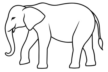 Elephant Outline Vector Art Design