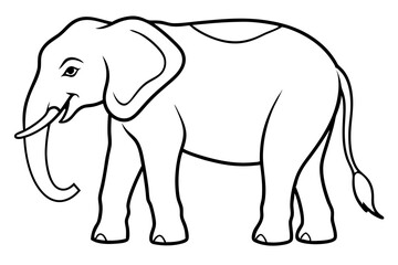 Elephant Outline Vector Art Design