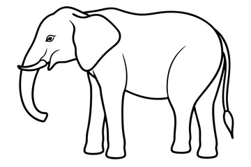 Fototapeta premium Elephant Outline Vector Art Design