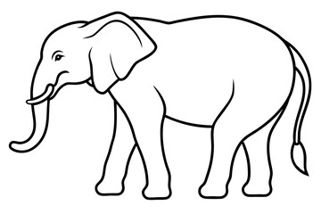 Elephant Outline Vector Art Design