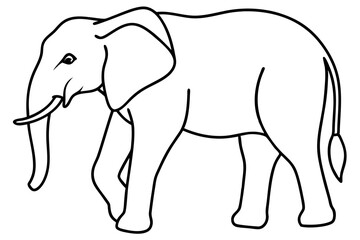 Elephant Outline Vector Art Design