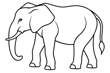 Obraz premium Elephant Outline Vector Art Design