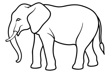 Elephant Outline Vector Art Design