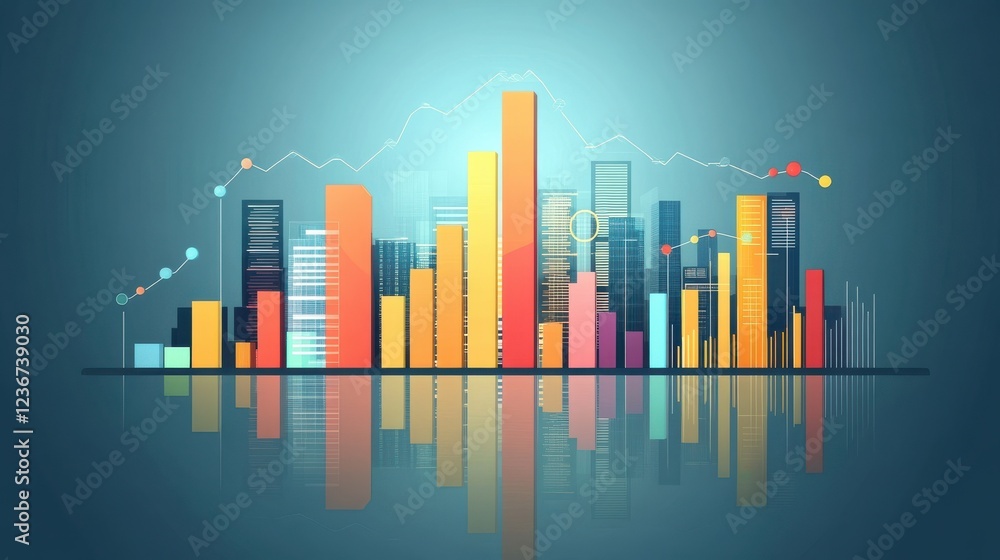 Poster graphical business report template with modern style charts and graphs. info chart template of set, 