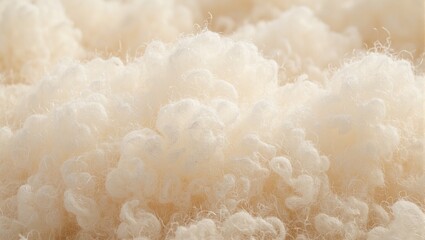 Luxurious light beige cashmere wool with fluffy texture radiating warmth