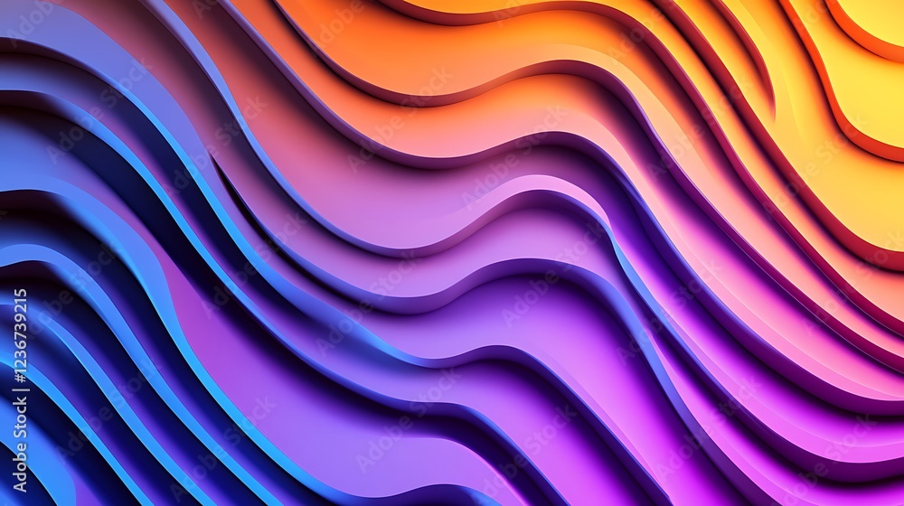 Poster Abstract Colorful Waves Pattern Design