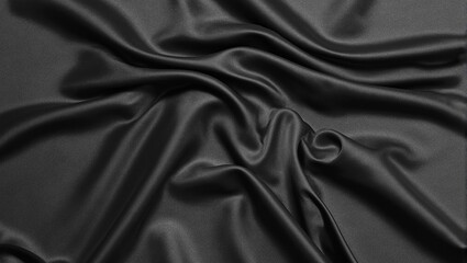 Fototapeta premium Elegant charcoal gray satin fabric with sleek waves and reflections